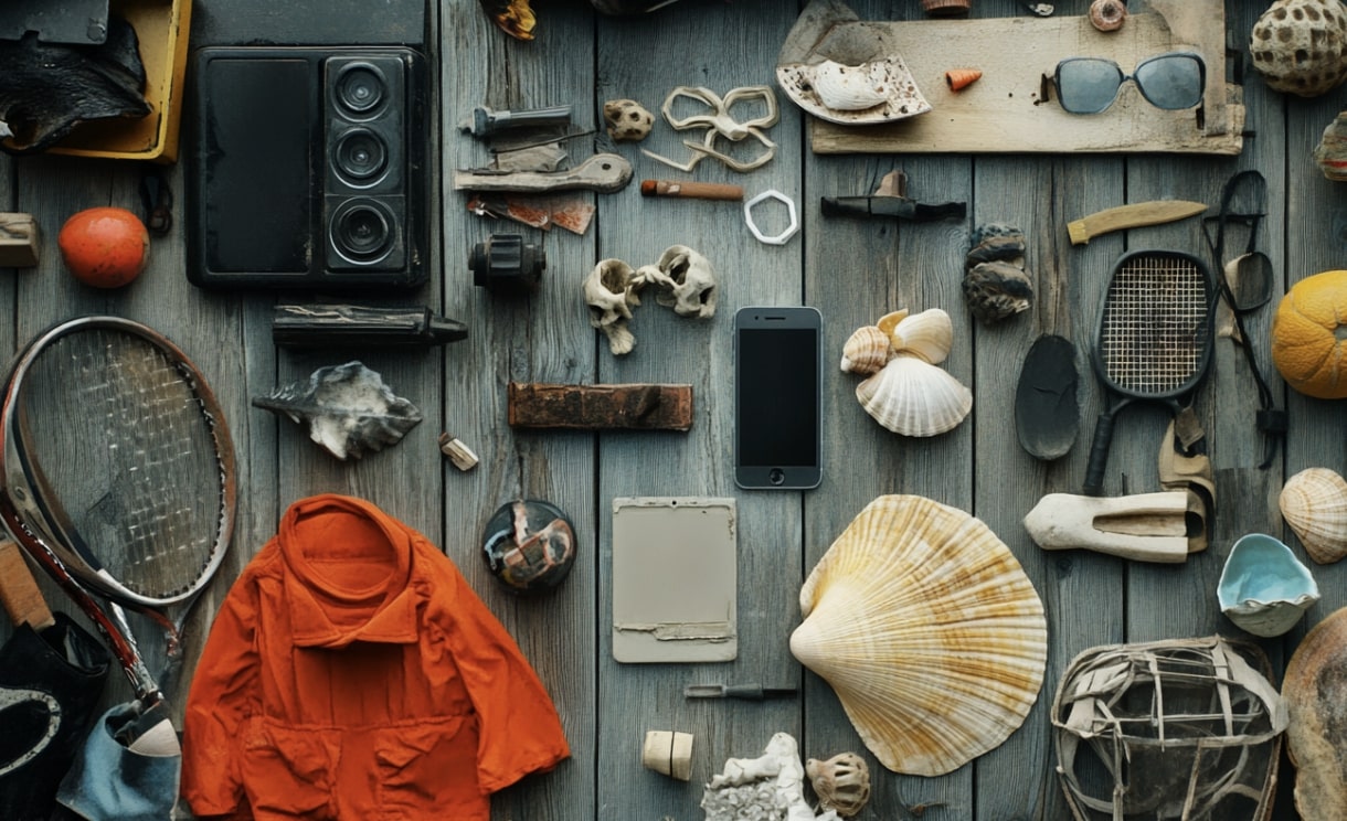 Agencement hétéroclite d'objets avec des histoires