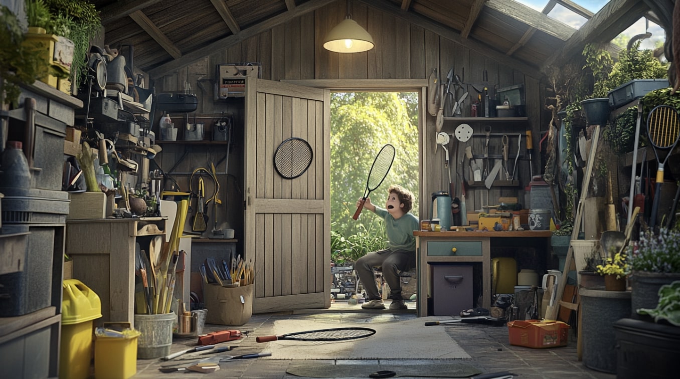 Petit Garçon qui trouve un trésor dans son cabanon