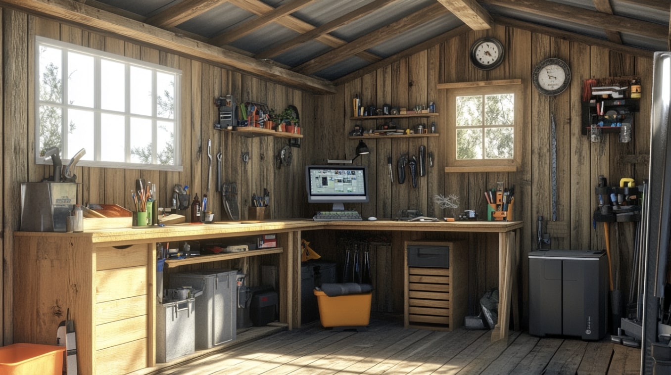 Cabanon avec électricité et bien bâti